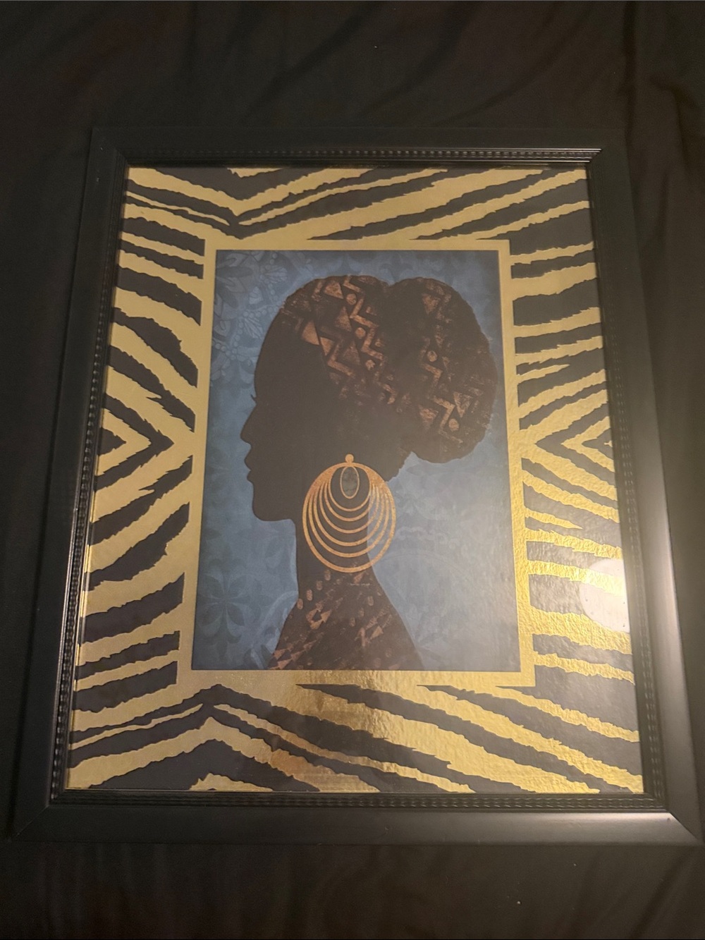 Marshalls Black Silhouette Wall Art with Gold Hoop Earrings